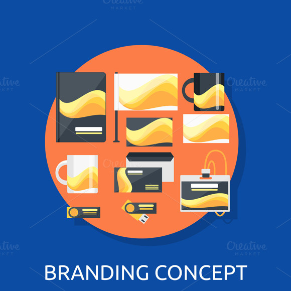 Branding Icon Concept Flat Design Branding Icon Concept Flat Design