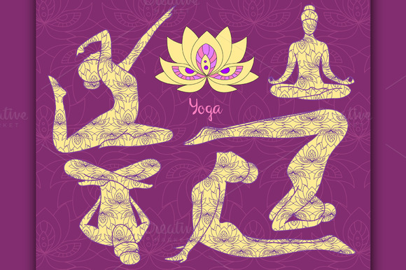 Yoga Silhouette Set Yoga Silhouette Set