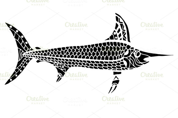 Monochrome Stylized Fish