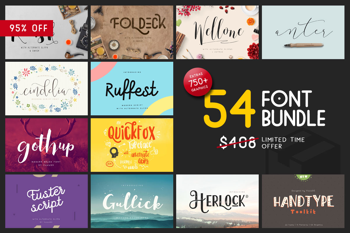 Font & Graphic Bundle - 95% off - Script - 1