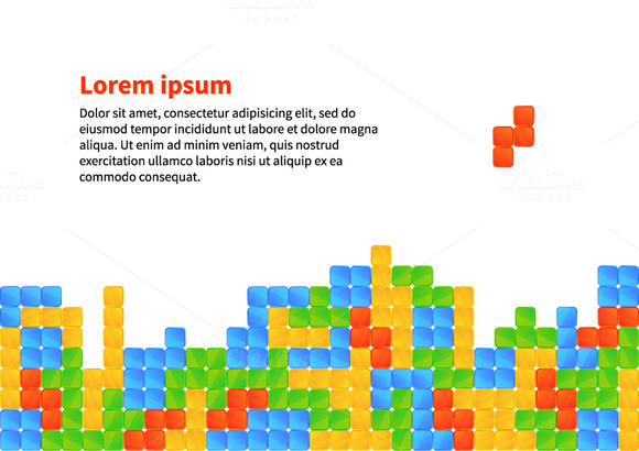 Tetris Game A4 Size Illustration Tetris Game A4 Size Illustration