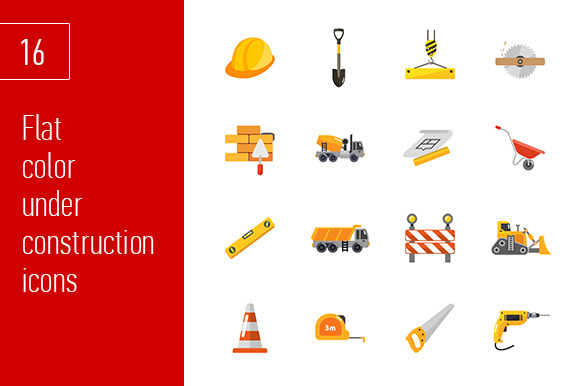 Sixteen Under Construction Icons