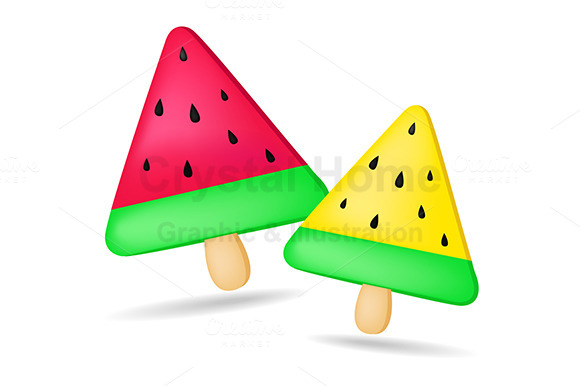 Melon Ice Cream Vector Graphic Melon Ice Cream Vector Graphic
