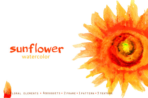 Watercolor Sunflower Collection Watercolor Sunflower Collection