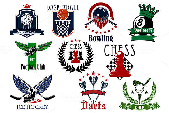 Sports Game Heraldic Emblems Sports Game Heraldic Emblems