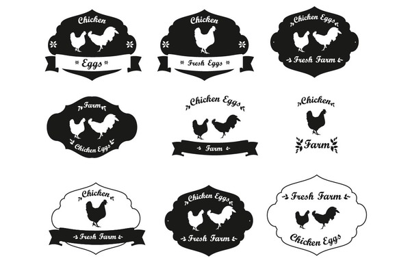 Chicken Farm Labels Collection Chicken Farm Labels Collection