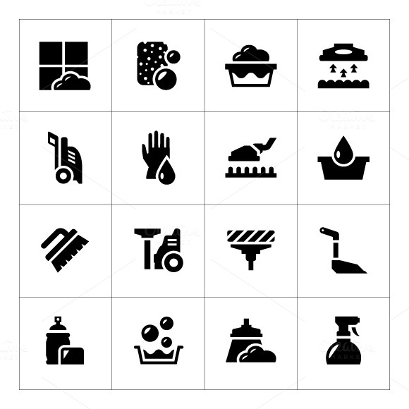 Set Icons Of Cleaning Set Icons Of Cleaning