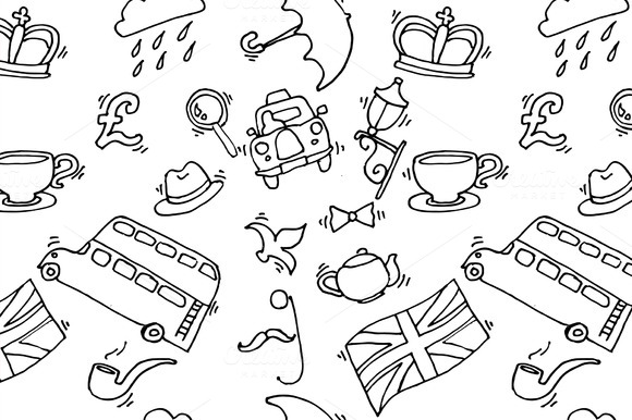 Pattern With London Touristic Icons Pattern With London Touristic Icons