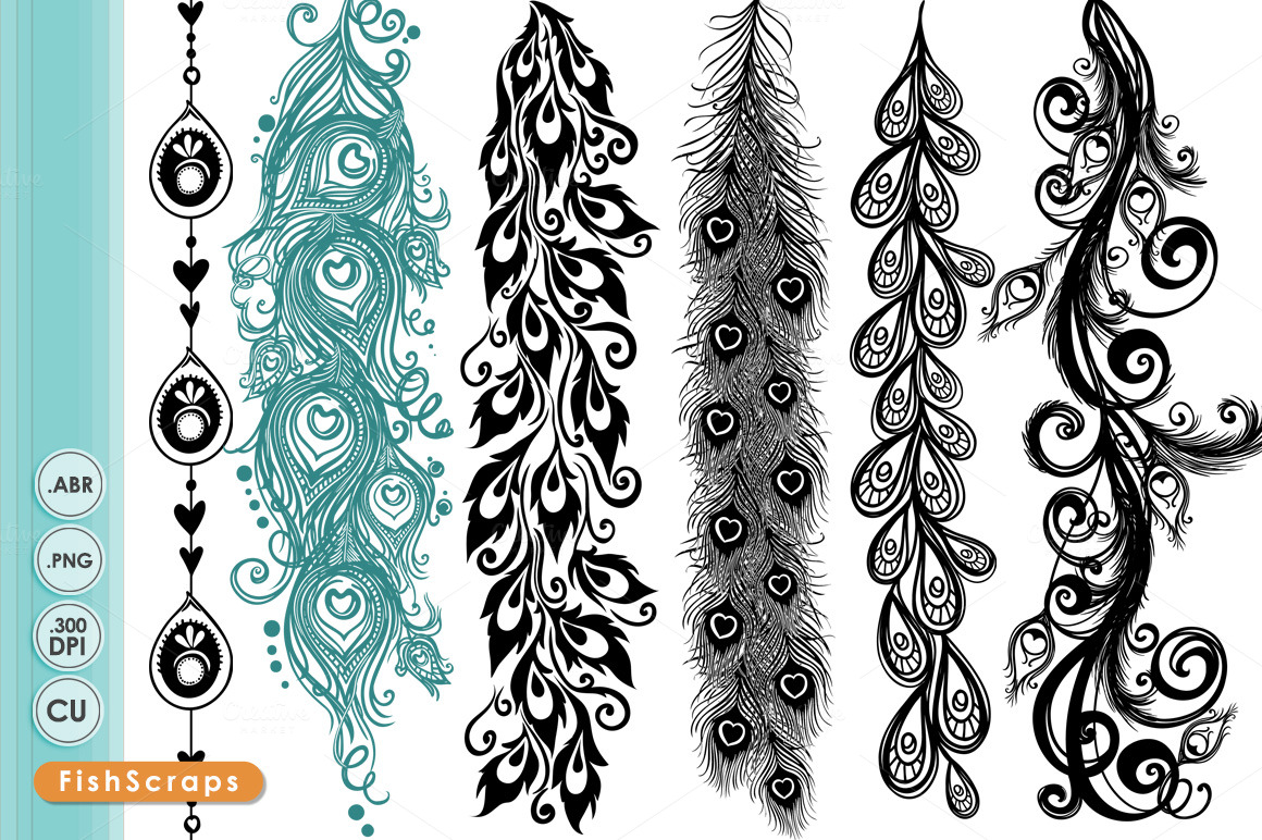 Peacock Borders - Decorative Brushes ~ Brushes on Creative 