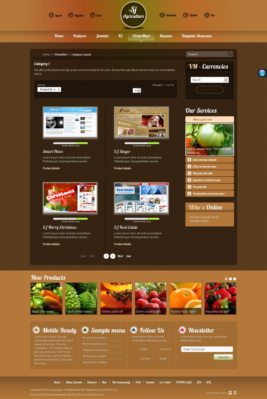 SJ Agriculture with fresh design Joomla Themes on Creative Market