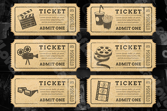 cinema tickets templates illustrations on creative market