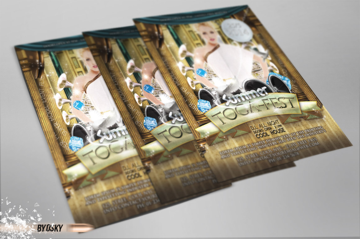 Toga Summer Party Flyer Templates on Creative Market
