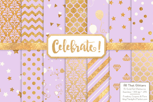 Lavender Gold Foil Digital Papers Lavender Gold Foil Digital Papers