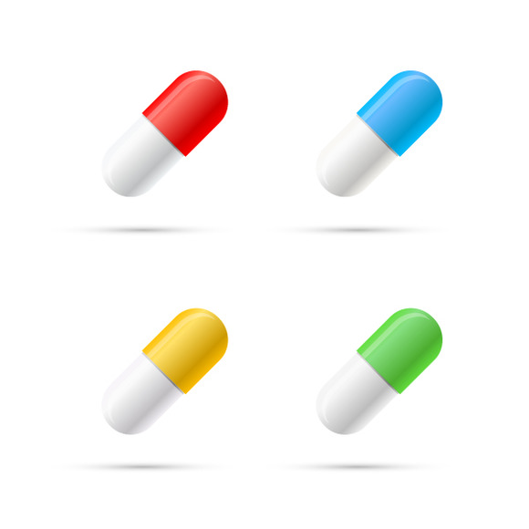 Set Of Different Colours Pills Set Of Different Colours Pills