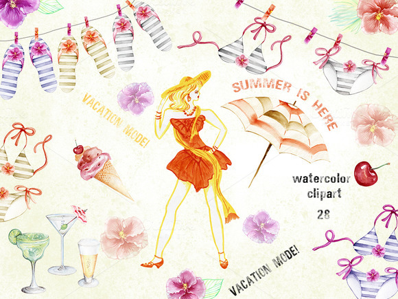 Watercolor Elements Vacation Mode Watercolor Elements Vacation Mode