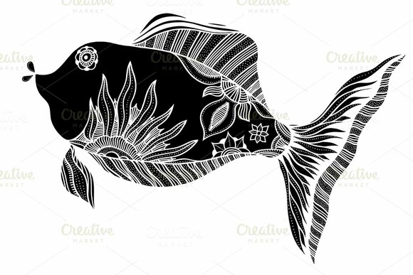 Fish With Floral Elements Fish With Floral Elements
