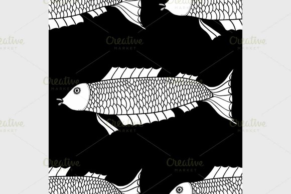 Seamless Of Fish Background