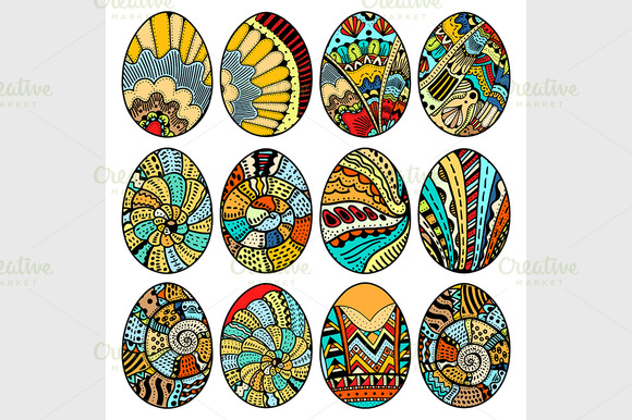 Hand Drawn Easter Eggs Hand Drawn Easter Eggs