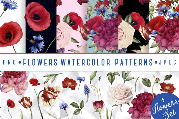 6 Seamless Floral Patterns 6 Seamless Floral Patterns