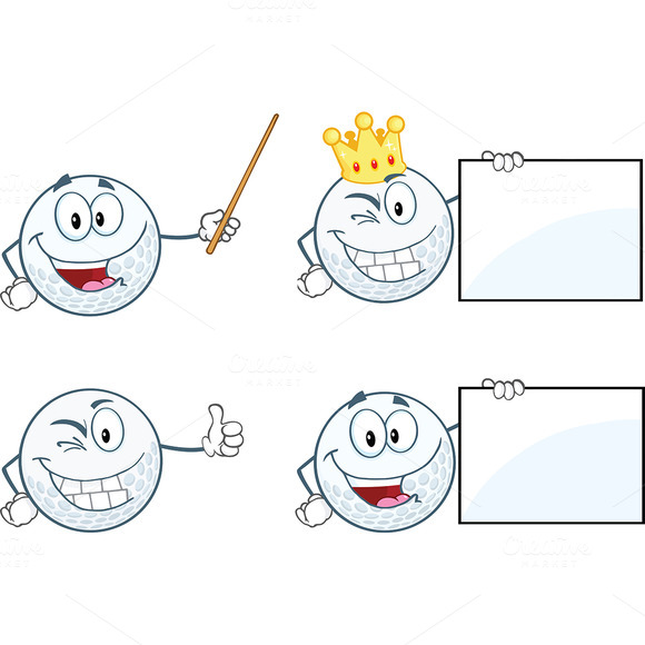 Golf Balls Characters Collection 4 Golf Balls Characters Collection 4