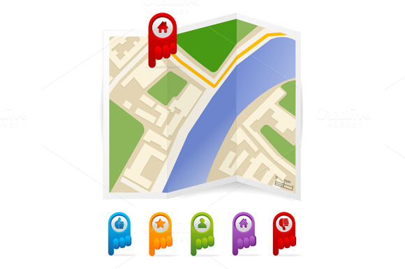 Map With Icons Concept Of Travel Map With Icons Concept Of Travel