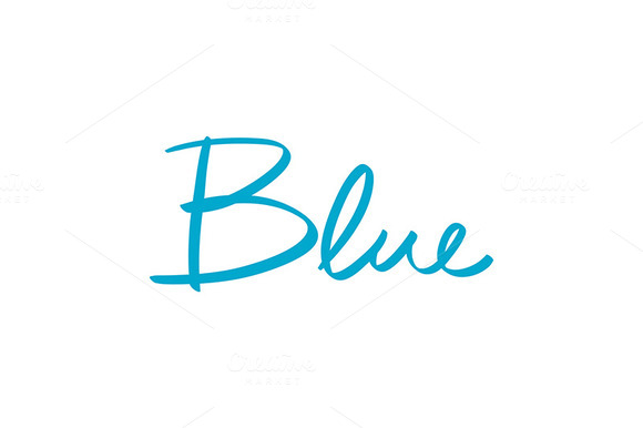 Hand-written Name Of The Color Blue Hand-written Name Of The Color Blue