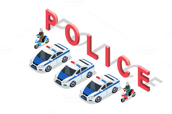 Isometric 3D Police Car Isometric 3D Police Car