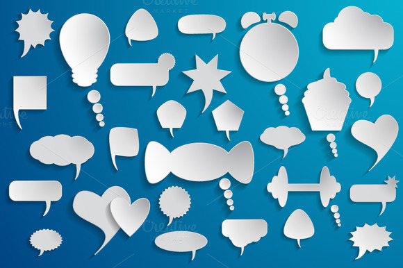 Blank Empty White Speech Bubbles Blank Empty White Speech Bubbles