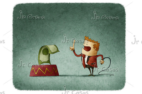 Businessman Taming The Money Businessman Taming The Money