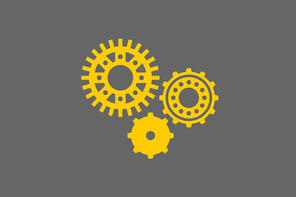 Icon Set Of Machine Gear Icon Set Of Machine Gear