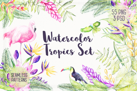 Watercolor Tropical Plants 30 % OFF Watercolor Tropical Plants 30 % OFF