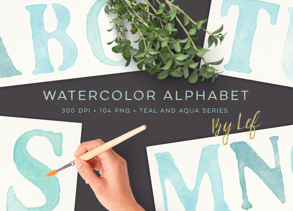 Watercolor Alphabet Graphics Clipart Watercolor Alphabet Graphics Clipart