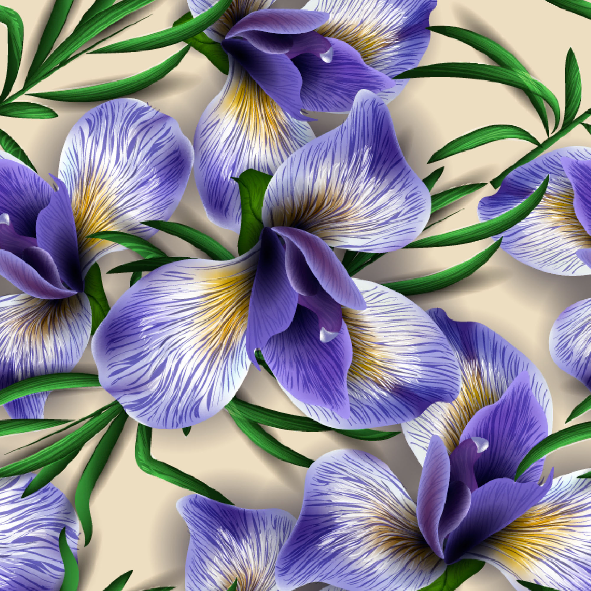 Seamless pattern Iris Flowers Patterns on Creative Market