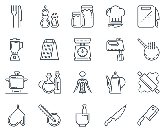 Kitchen Kitchenware Icon Set Kitchen Kitchenware Icon Set