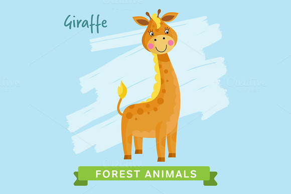 Giraffe Vector Forest Animals Giraffe Vector Forest Animals