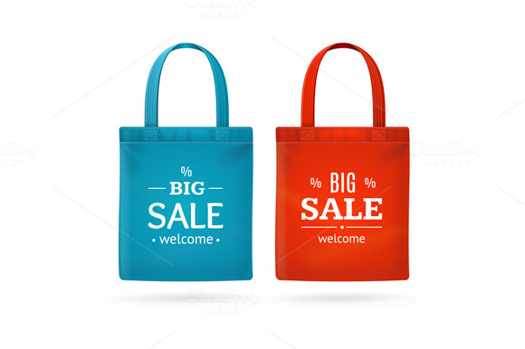Color Sale Bag Labels Set Vector Color Sale Bag Labels Set Vector