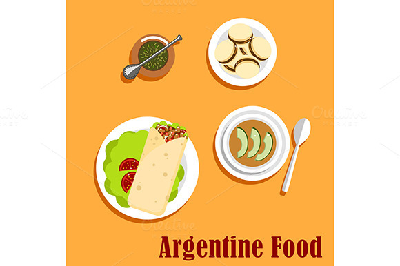 Argentine Lunch And Dessert Food Argentine Lunch And Dessert Food