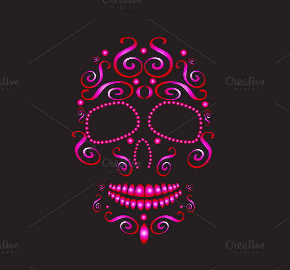 Skull Vector Neon Pink Skull Vector Neon Pink