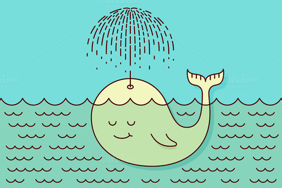 Whale Baby Swimming In The Sea Whale Baby Swimming In The Sea