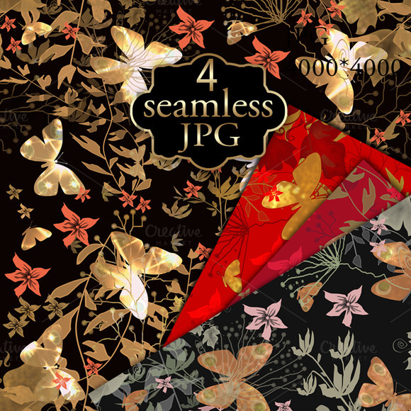 4 Seamless Butterfly Print 4 Seamless Butterfly Print