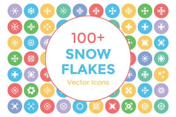 100 Snow Flakes Vector Icons
