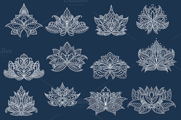 Dainty Contoured Paisley Flowers Dainty Contoured Paisley Flowers