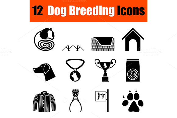 Set Of Dog Breeding Icons Set Of Dog Breeding Icons