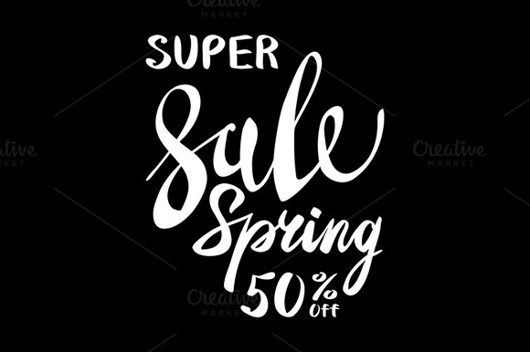 Super Spring Sale Lettering Vector