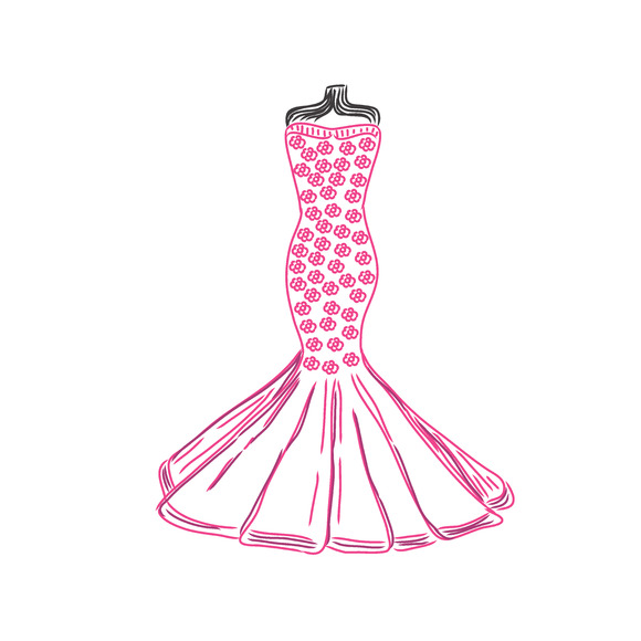 Dress Sketch Vector Illustration Dress Sketch Vector Illustration