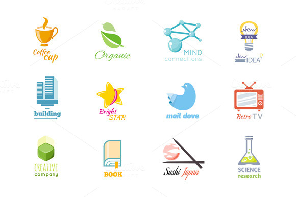 Set Of Logo Design Flat Icon Set Of Logo Design Flat Icon