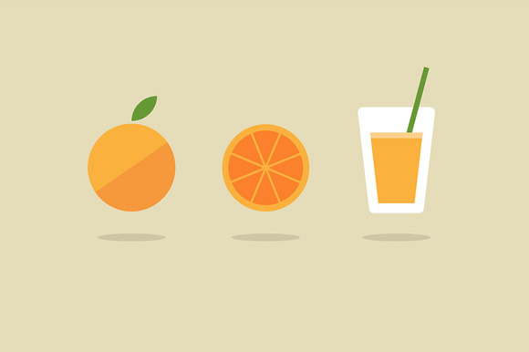 Fresh Orange Juice Icon Set Fresh Orange Juice Icon Set