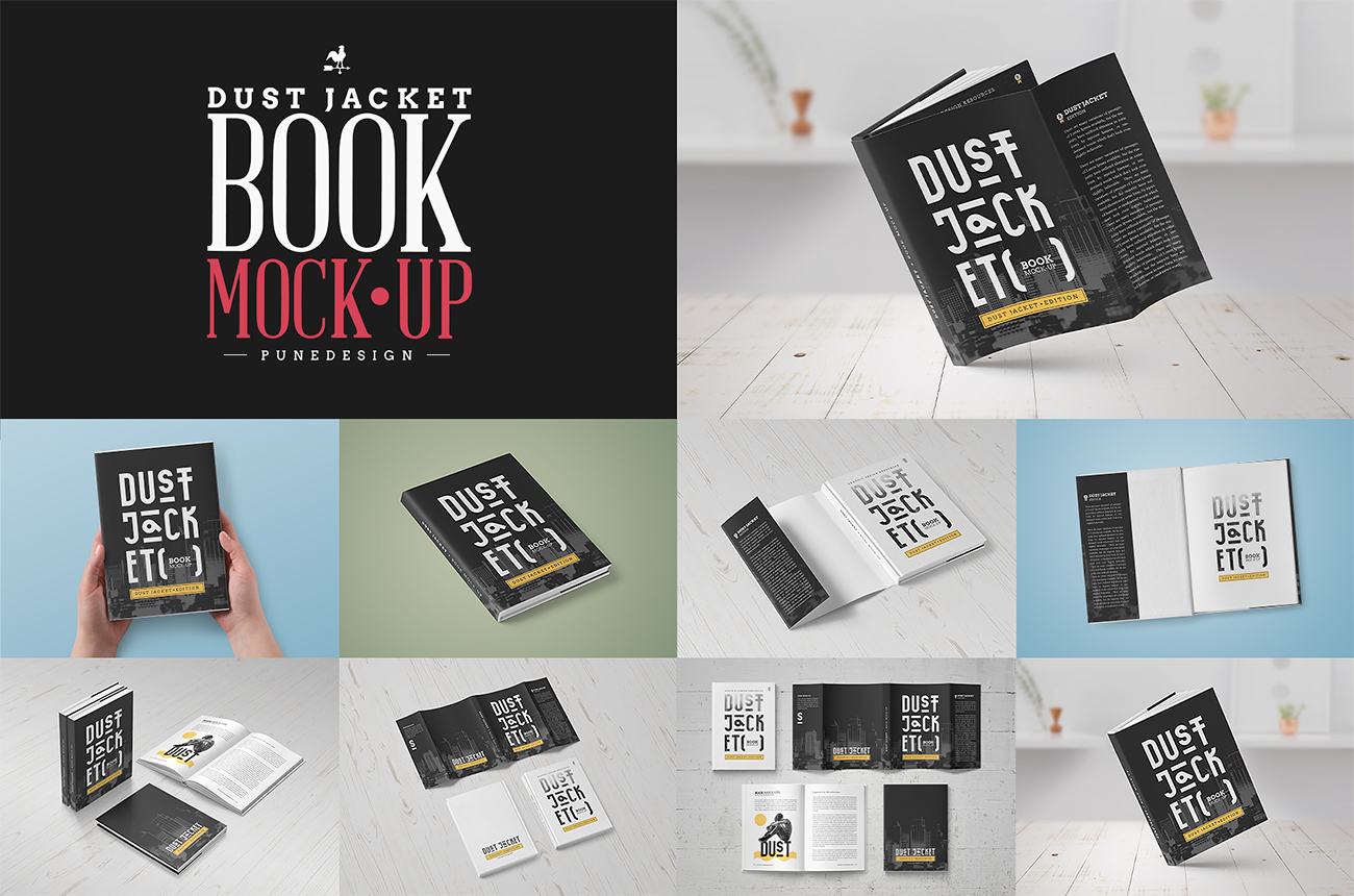 Download Book Mock-Up / Dust Jacket Edition ~ Product Mockups on Creative Market
