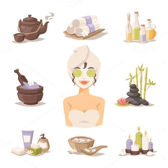 Spa Beauty And Body Care Vector V.2 Spa Beauty And Body Care Vector V.2