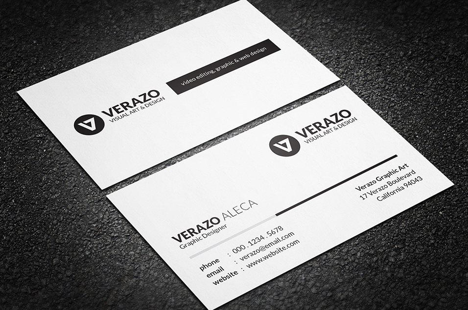 Simple Black White Business Card Business Card Templates On Creative Market Black And White Card Templates